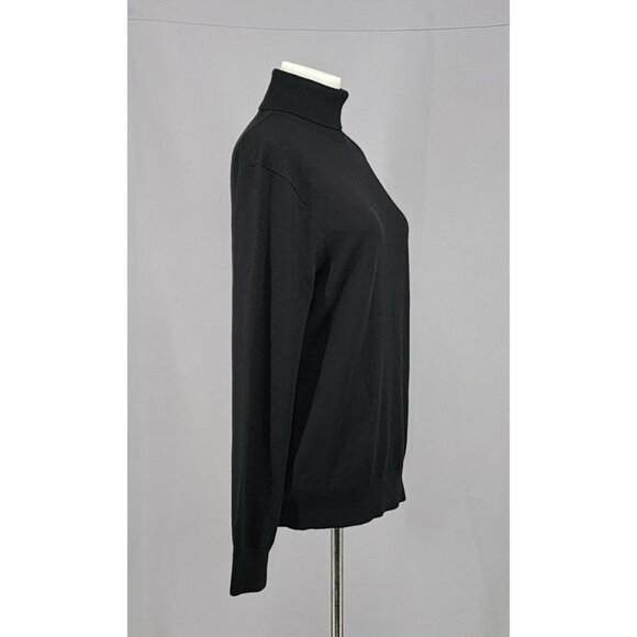 Club Monaco Turtleneck Women Small Black Wool Minimalist BaseLayer Winter - Picture 2 of 9